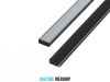 GLALU profil LED din aluminiu anodizat pentru montare la suprafață 6x16mm 4150mm negru