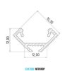 GLALU profil de colț LED din aluminiu 12x12mm 2020mm negru