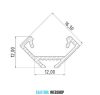 GLALU profil de colț LED din aluminiu 12x12mm 1000mm alb