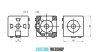 B10 Conector cubic 40x40 mm, 3D, canelură de 10 mm, kit